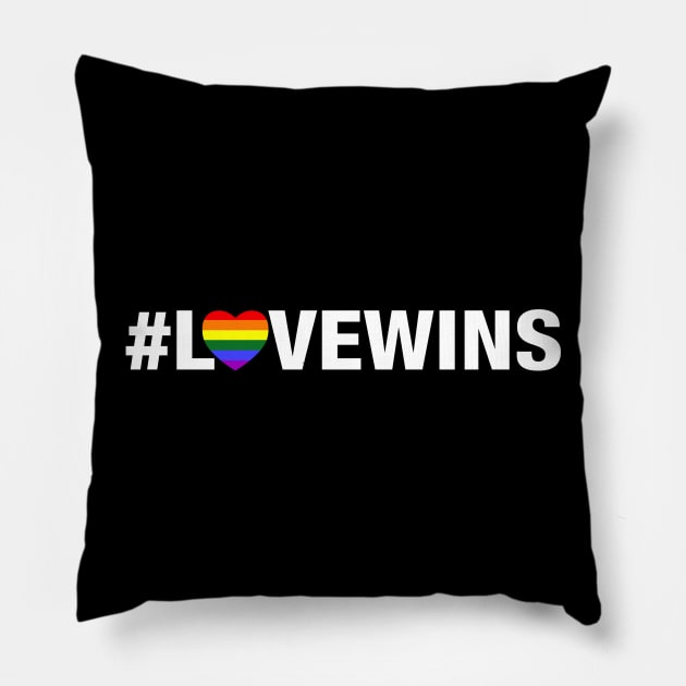 Love Wins (white) Pillow by fishbiscuit