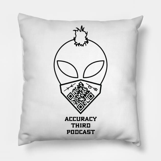 B&W Alien Head Pillow by AccuracyThird