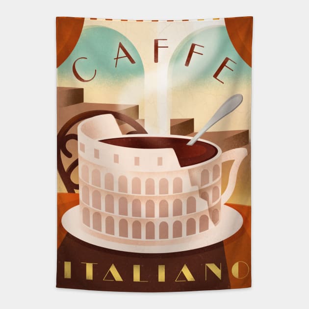 Caffe Italiano Tapestry by WickIllustration