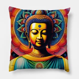 Buddha holding the seed of life mandala Pillow