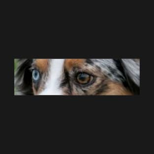 miniature american shepherd eyes blue merle T-Shirt