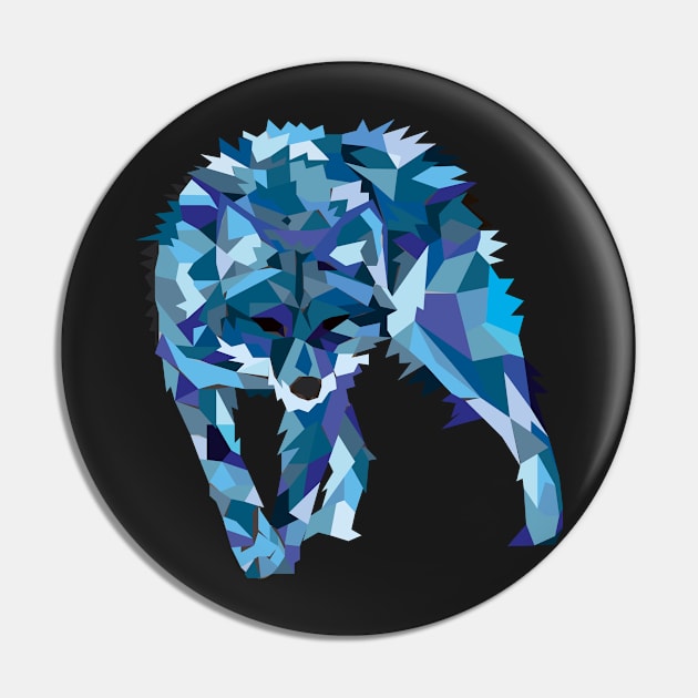 Ice Wolf Pin by HaldedaArts