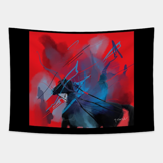 Red abstract moments Tapestry by sukhpalgrewal