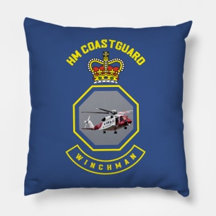 Winchman - HM Coastguard rescue Sikorsky S-92 helicopter based on coastguard insignia Pillow