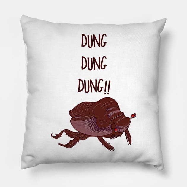 Dung Dung Dung! Pillow by minniemorrisart