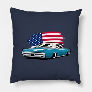 Blue Continental 1965 American Flag Pillow