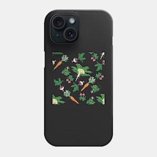 Harvesting vegetables green background Phone Case