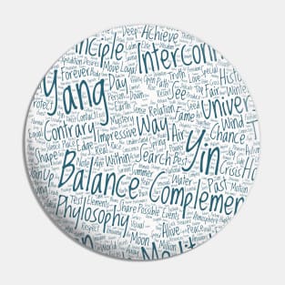 Yin Yan Interconnect Pattern Text Word Cloud Pin