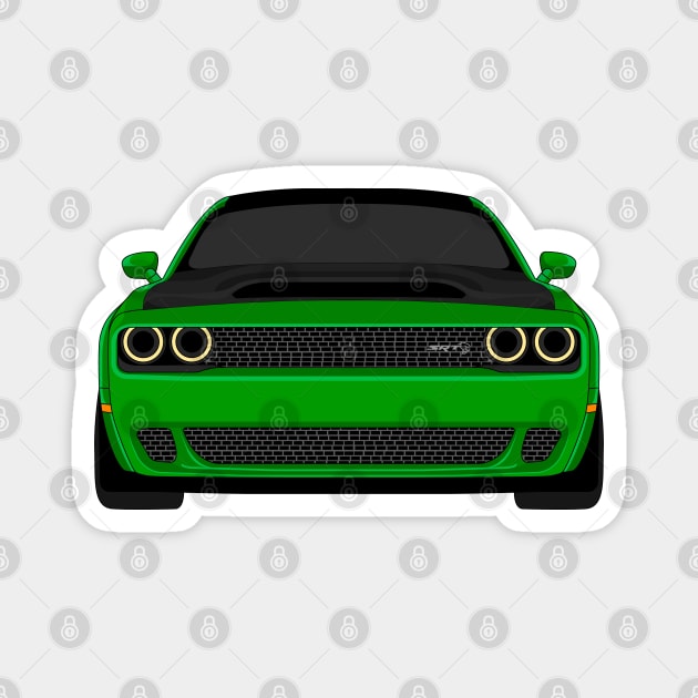 DODGE DEMON FRONT GREEN Magnet by VENZ0LIC