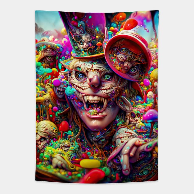 Fear And Loathing In Wonderland #31 Tapestry by aetherialdnb