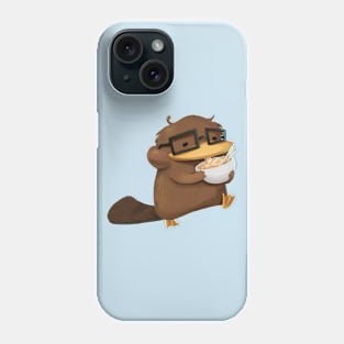 Nerdy Platypus Eating Ramen Noodles Phone Case