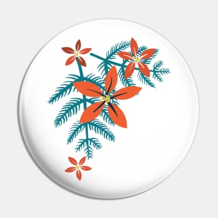 Pine & Poinsettia Pin