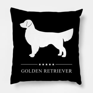 Golden Retriever Dog White Silhouette Pillow