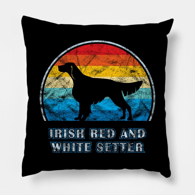 Irish Red and White Setter Vintage Design Dog Pillow by millersye