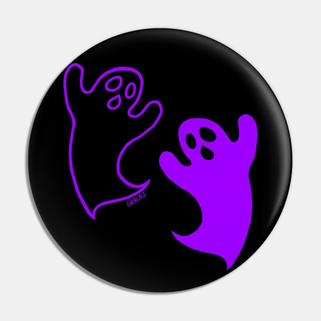 Ghostly Contrast (Purple Version) Pin by Jan Grackle