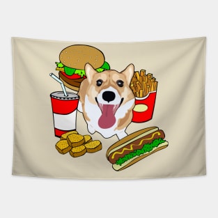 Fast Food Corgi Tapestry