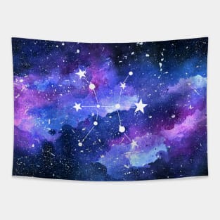 Galaxy Pisces Star Sign Tapestry