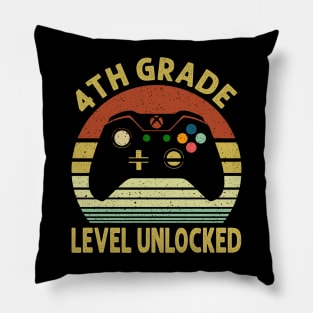 4th Grade Level Unlocked First Day of School Video Gamer Pillow