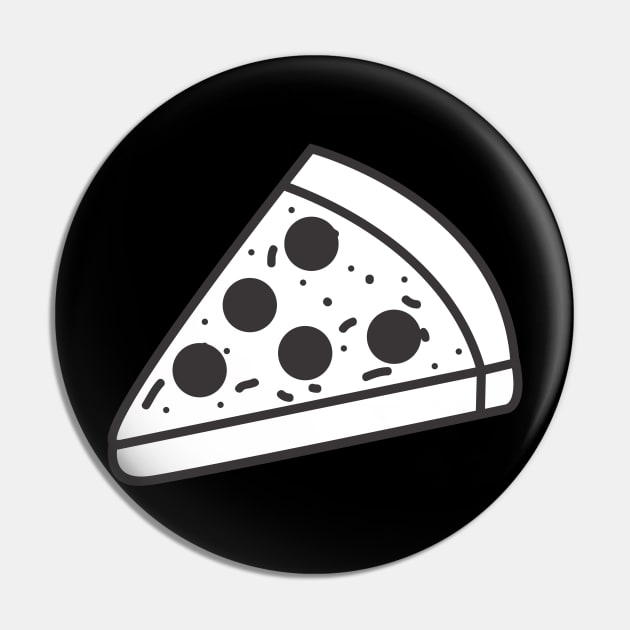 Chicago Deep Dish Pizza Black and White Pin by InkyArt