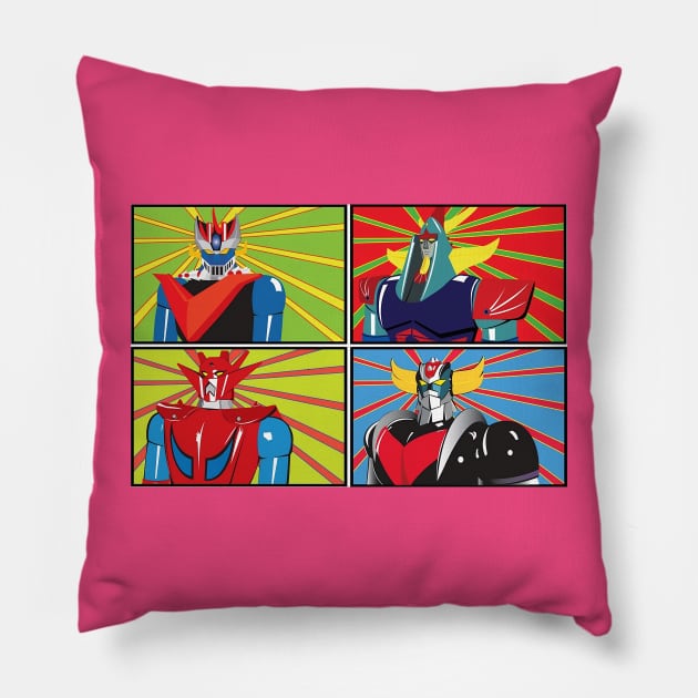 Shogun Warriors!!alla Andy Warhol! Pillow by AlphaNerdsUnited