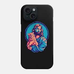 jesus loves cats Phone Case