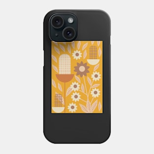 Autumn flowers and leaves in yellow Phone Case