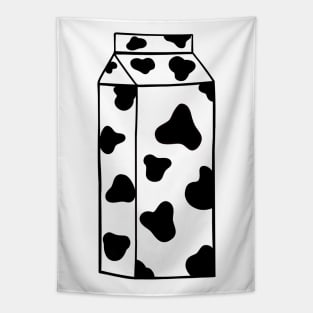 BLACK Cow Spot Milk Carton Tapestry