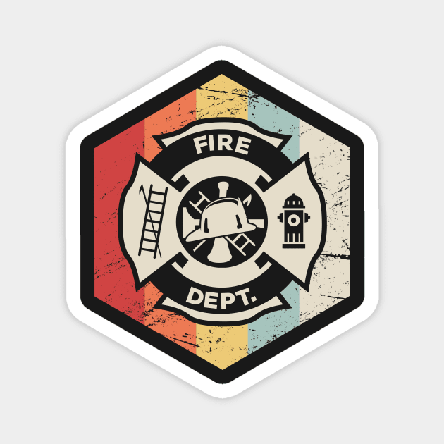 Retro Vintage Fire Department Icon Magnet by MeatMan