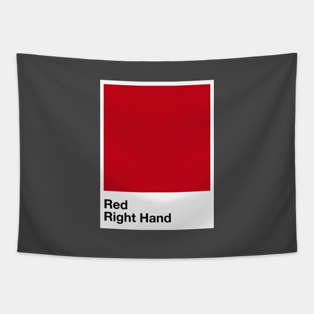 Pantone Red Right Hand Tapestry by Perezzzoso