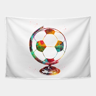 Soccer Ball Globe Tapestry