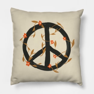 Blooming Peace Symbol Pillow