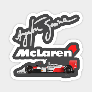 Ayrton Senna's McLaren Honda MP4/4 Illustration Magnet