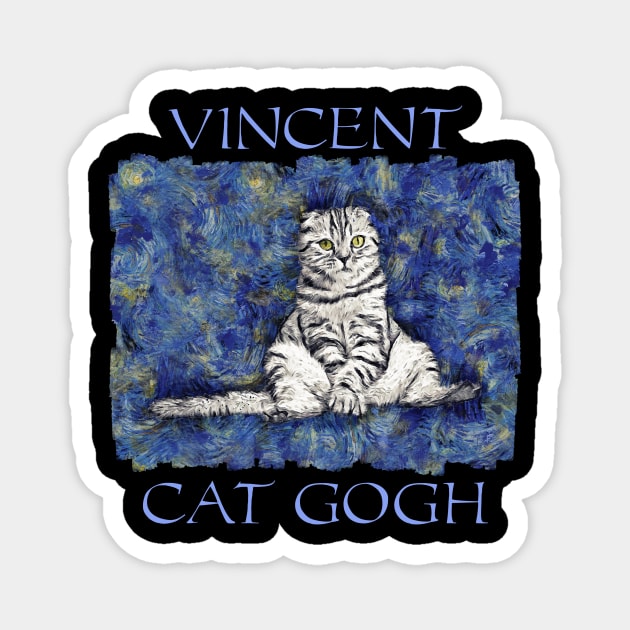 Vincent Cat Van Gogh Magnet by SybaDesign