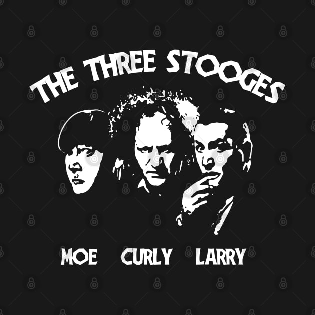 Funny Three Comedy Movie - White Stencil by EulaWaltersPainting