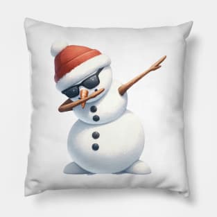 Christmas Snowman Dabbing Dance Pillow