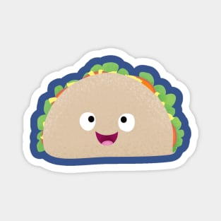 Cute happy smiling taco cartoon illustration Magnet