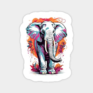 Color Splash Elephant Design Magnet