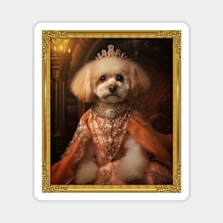 Graceful Apricot Bichon Frisé - Medieval Spanish Princess (Framed) Magnet