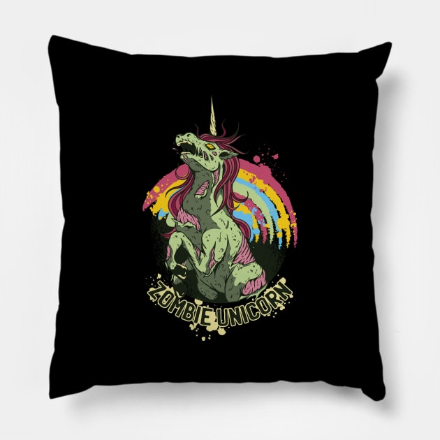 Zombie unicorn Pillow by LR_Collections