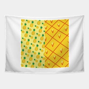 Ripe Tropical Fruity Pineapples Half And Half Tapestry