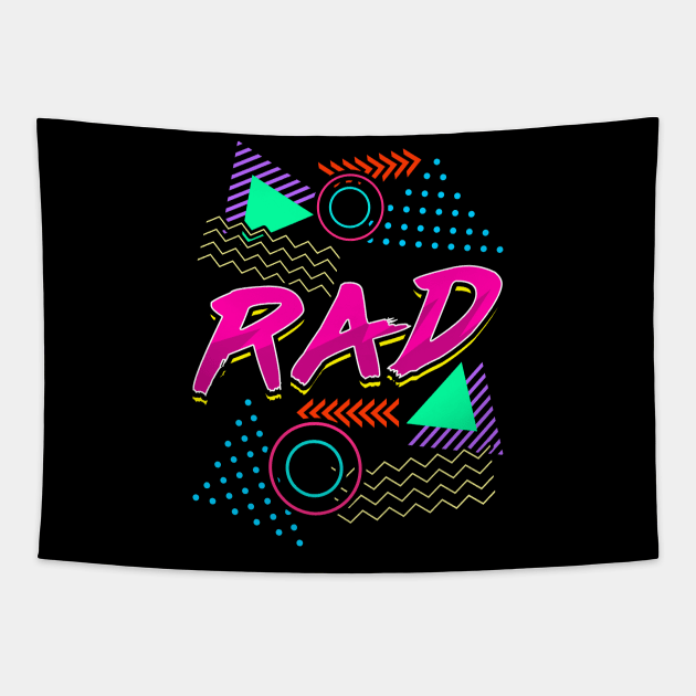 Rad 1980s Vintage Eighties Gift 80s Clothes For Women Men Tapestry by Proficient Tees
