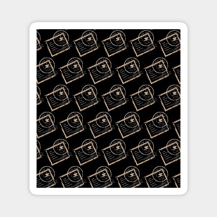 Vintage Coffee house stamp design black pattern Magnet