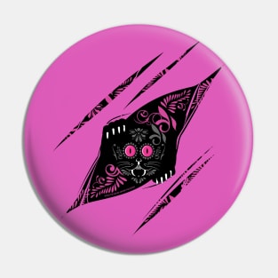 Peekaboo pink cat Pin