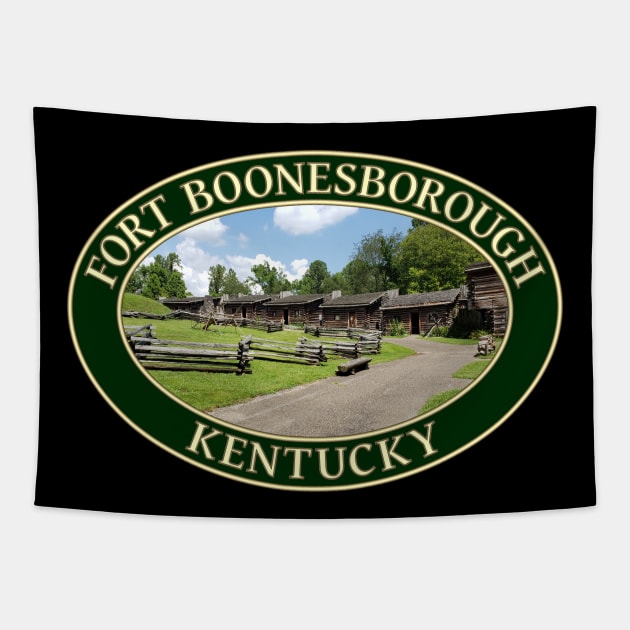 Historic 18th Century Fort Boonesborough in Kentucky Tapestry by GentleSeas