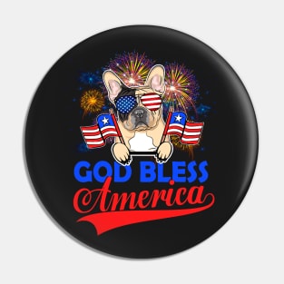 God Bless America 4th Of July Firework Dog Unisex Pin