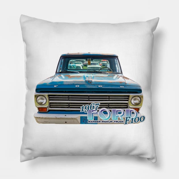 1967 Ford F100 Ranger Pickup Truck Pillow by Gestalt Imagery