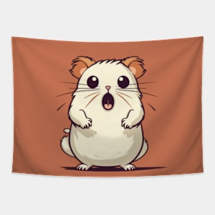 Scared Hamster Meme, funny tshirt, gift present ideas Tapestry