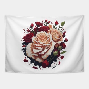 Wedding bouquet of red and white roses Tapestry