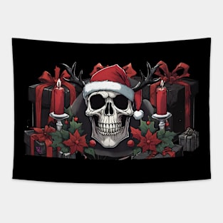 Goth Christmas Skull Tapestry