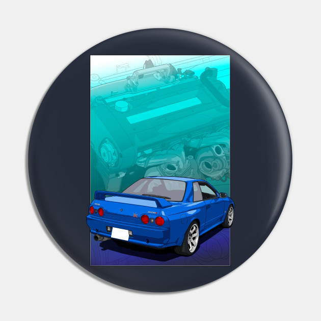 Nissan Skyline Gtr R32 With Rb26 Background Nissan Pin Teepublic